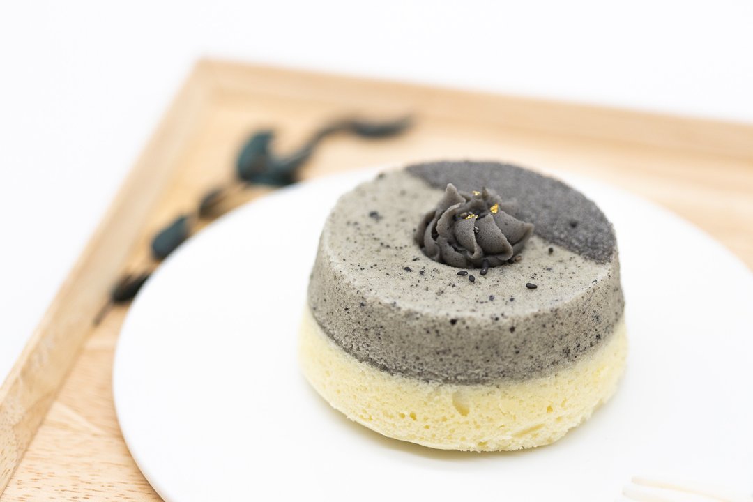 和菓子 | 无麸质 日式蒸蛋糕 黑芝麻浮岛 - 蛋糕/甜点 - 新鲜食材 