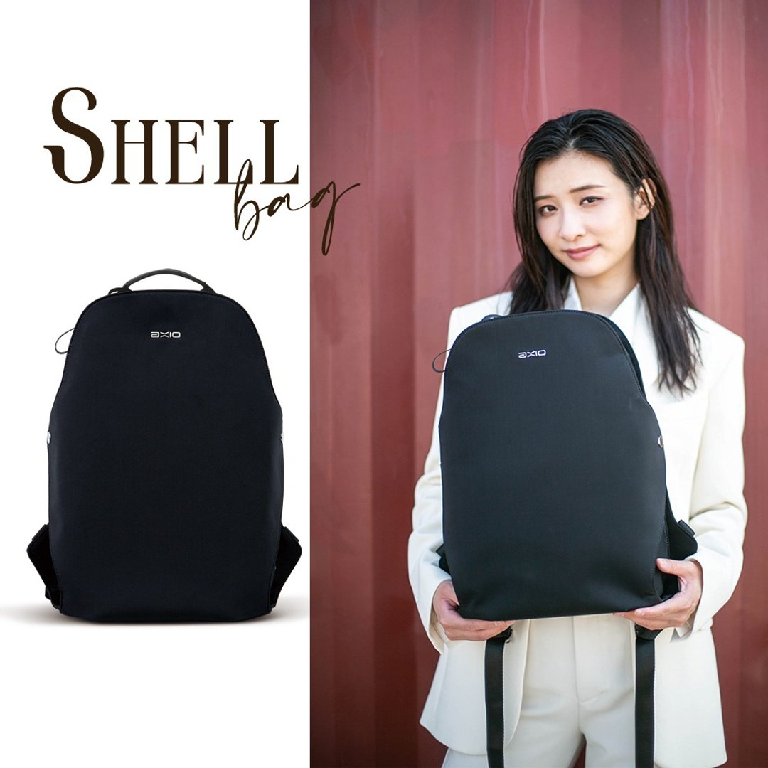 AXIO Shell Backpack 经典手作顶级贝壳包(shell-BB) 黔黑色 - 后背包/双肩包 - 环保材料 