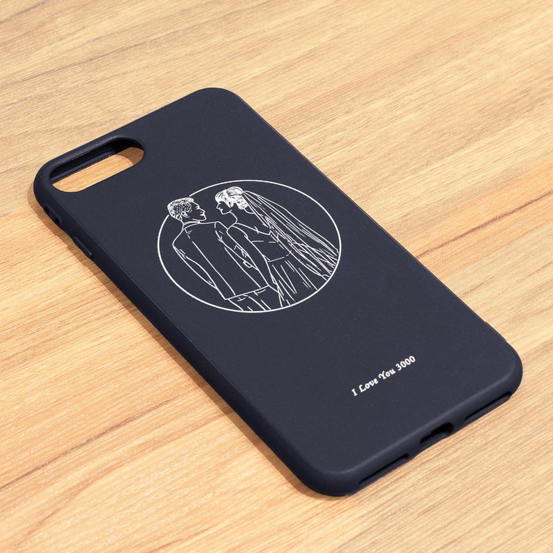 有制人像手机壳 定制化 情人节礼物 生日礼物 结婚礼物 - 手机壳/手机套 - 塑料 黑色