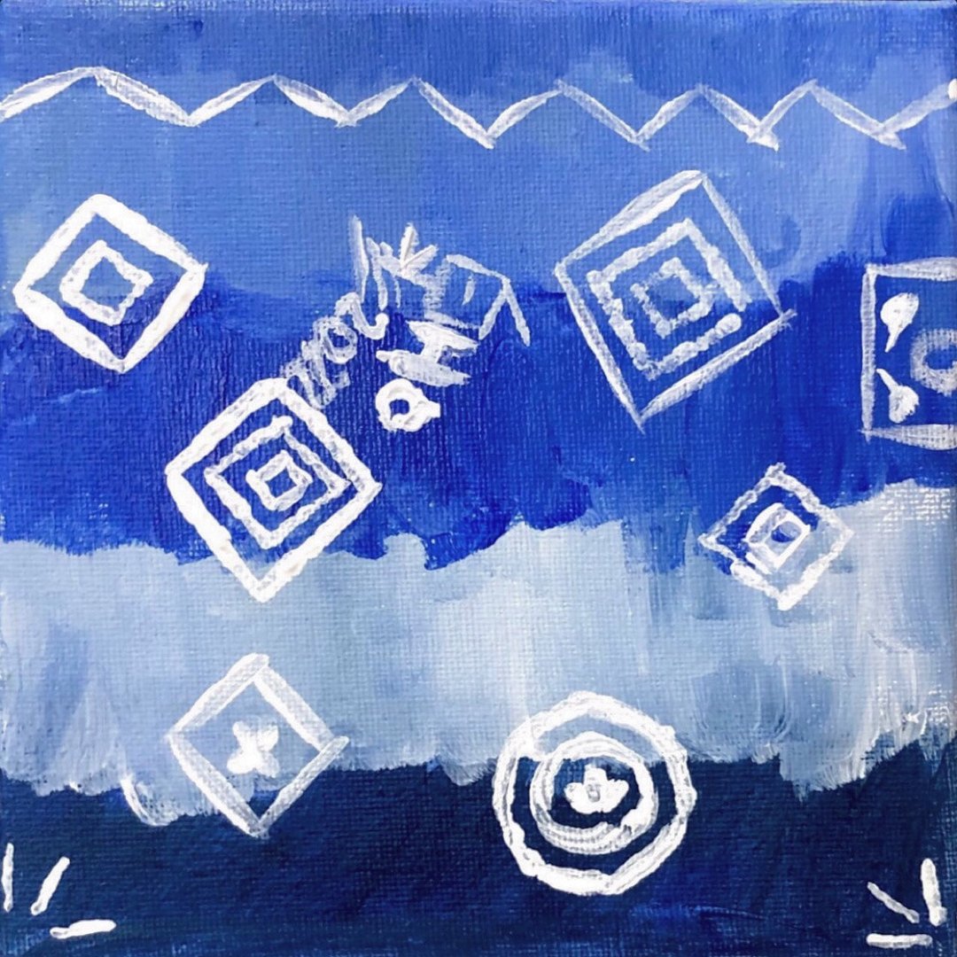 压克力画作 - 蓝染 - 海报/装饰画/版画 - 棉 蓝色