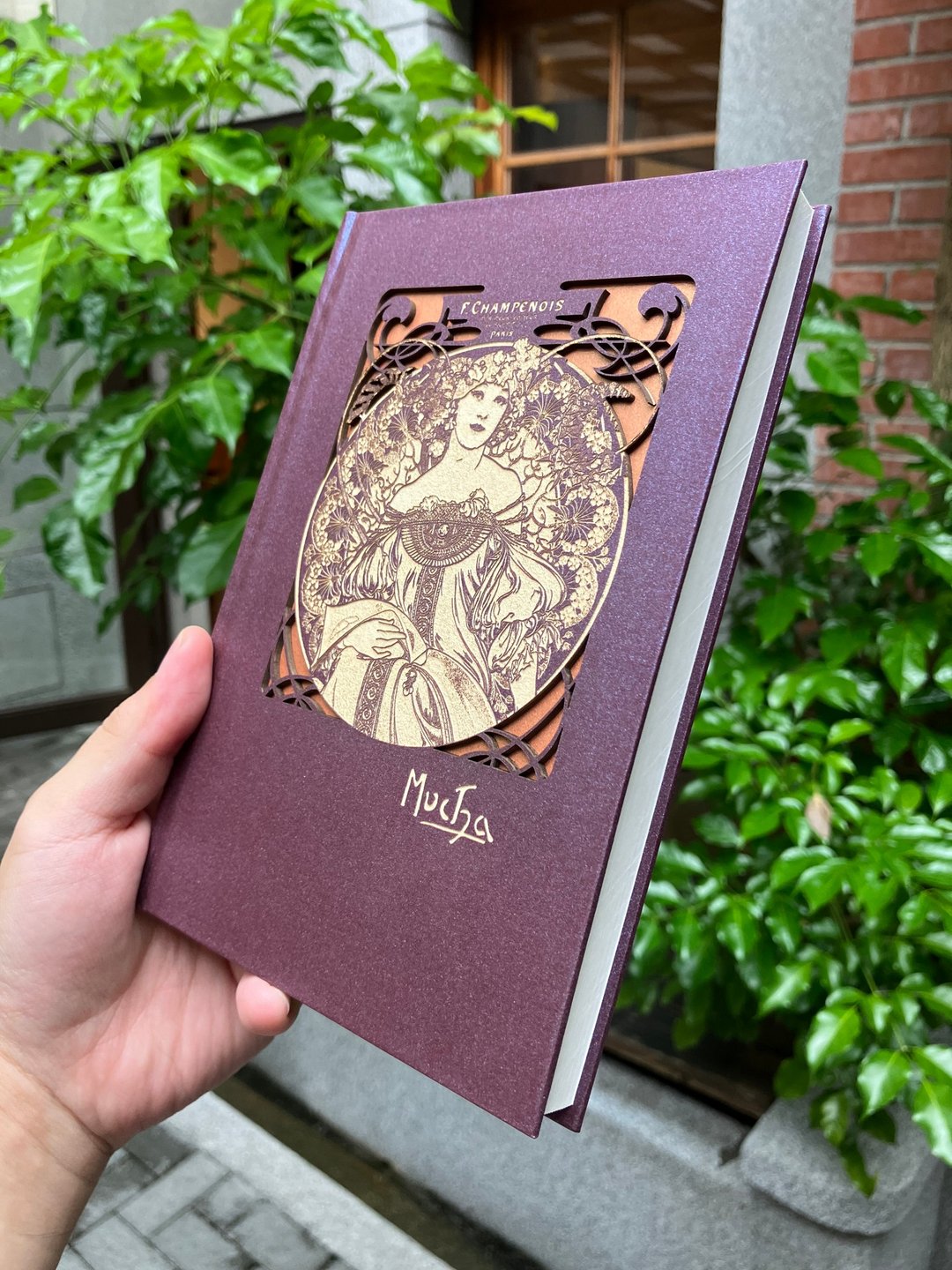 定制商品 雷射雕刻 名画笔记书-F.尚普努瓦 慕夏 可雕刻文字姓名 - 笔记本/手帐 - 纸 紫色