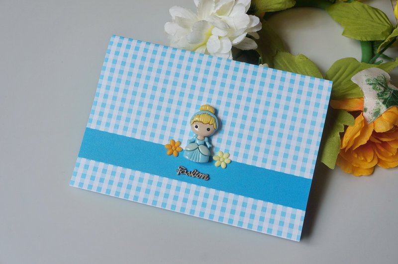 R1-限量手作卡片-万用卡生日卡母亲节圣诞节感谢 小公主 - 卡片/明信片 - 纸 