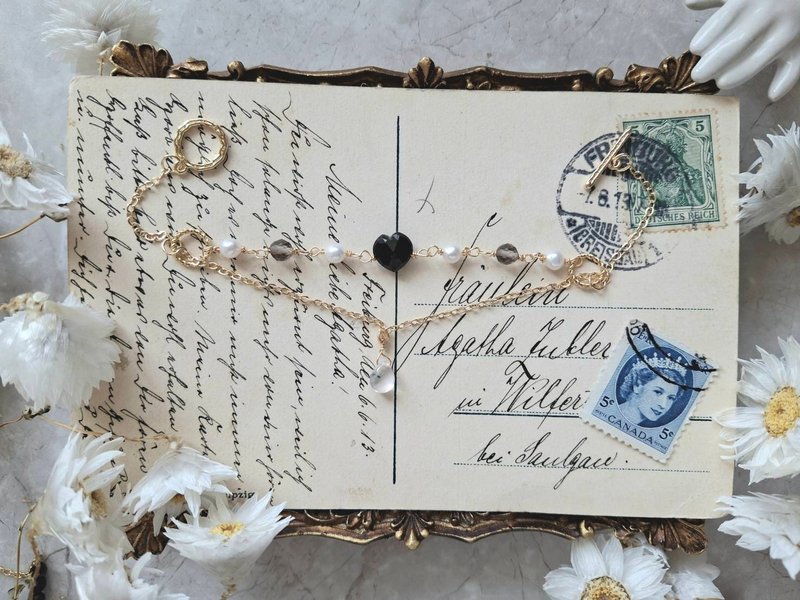 i sea you 拜占庭－双层手链－黑曜石、月光石、茶晶、珍珠 - 手链/手环 - 半宝石 