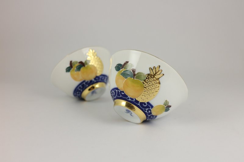 纯手绘茶杯-吉利旺来对杯(大饮杯)-蓝底 - 茶具/茶杯 - 瓷 蓝色