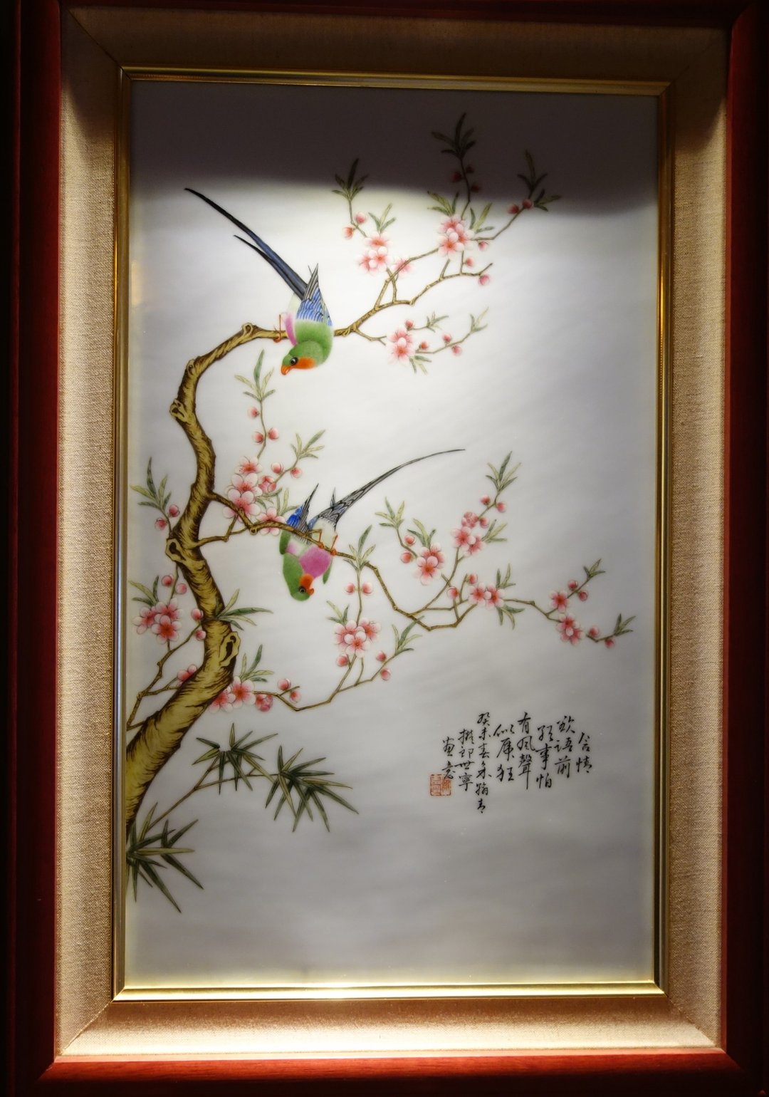粉彩花鸟瓷板画 瓷器 珠山八友齐名 余翰青 洋彩 珐琅彩 郎世宁 - 墙贴/壁贴 - 瓷 多色