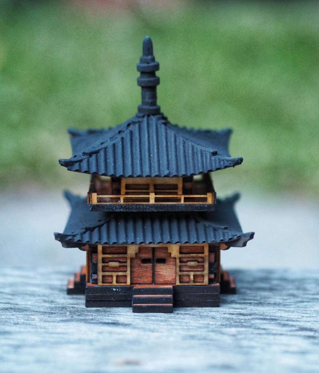 Japanese pavilion model scale model for diorama or home and garden decoration - 摆饰 - 木头 咖啡色