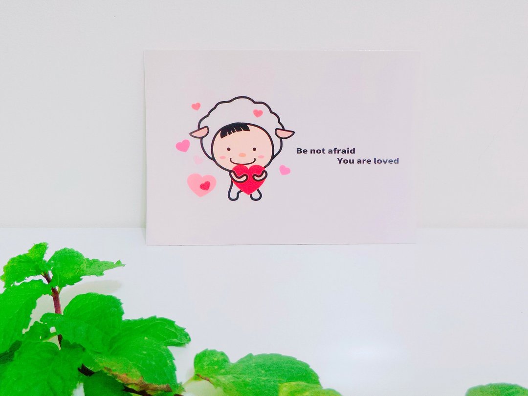 小羊明信片 | Be not afraid, you are loved - 卡片/明信片 - 纸 