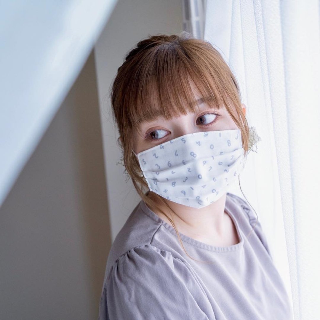 手工立体口罩 可洗涤 日本制纯棉二重纱布 数字 号码 白色 成人 - 口罩 - 棉 白色