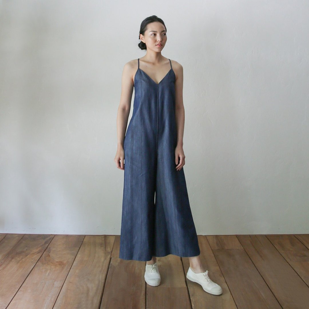 仲夏之旅细肩带连身裤 Mid-Summer Strape Jumpsuit P174 - 洋装/连衣裙 - 棉 多色