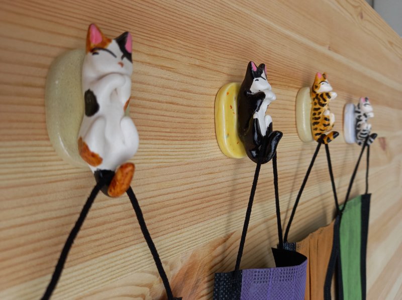 猫猫口罩挂勾-品种猫系 - 收纳用品 - 陶 