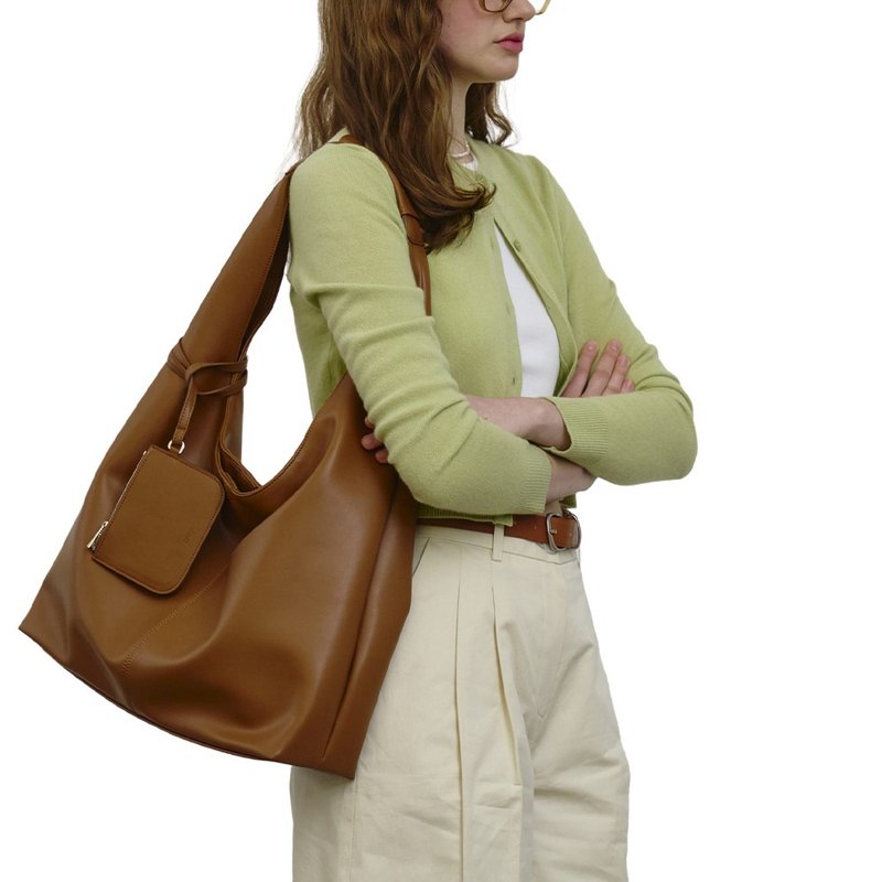 韓國製 MUR Lemore 手袋/單肩包/手提袋 (Brown) - 侧背包/斜挎包 - 环保材料 