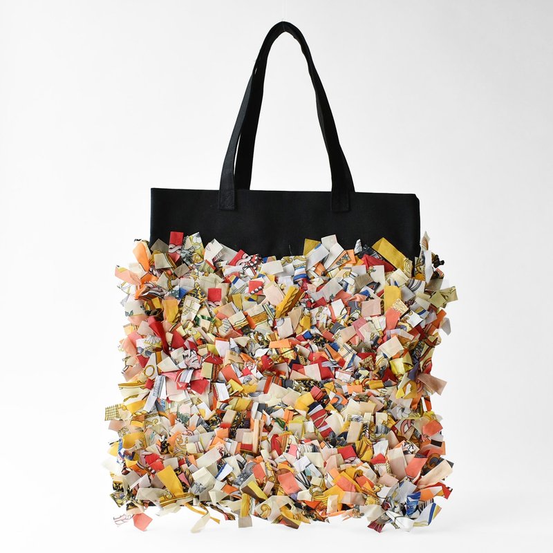 JANIS 托特包 (M) 黑色 - 手提包/手提袋 - 其他材质 橘色