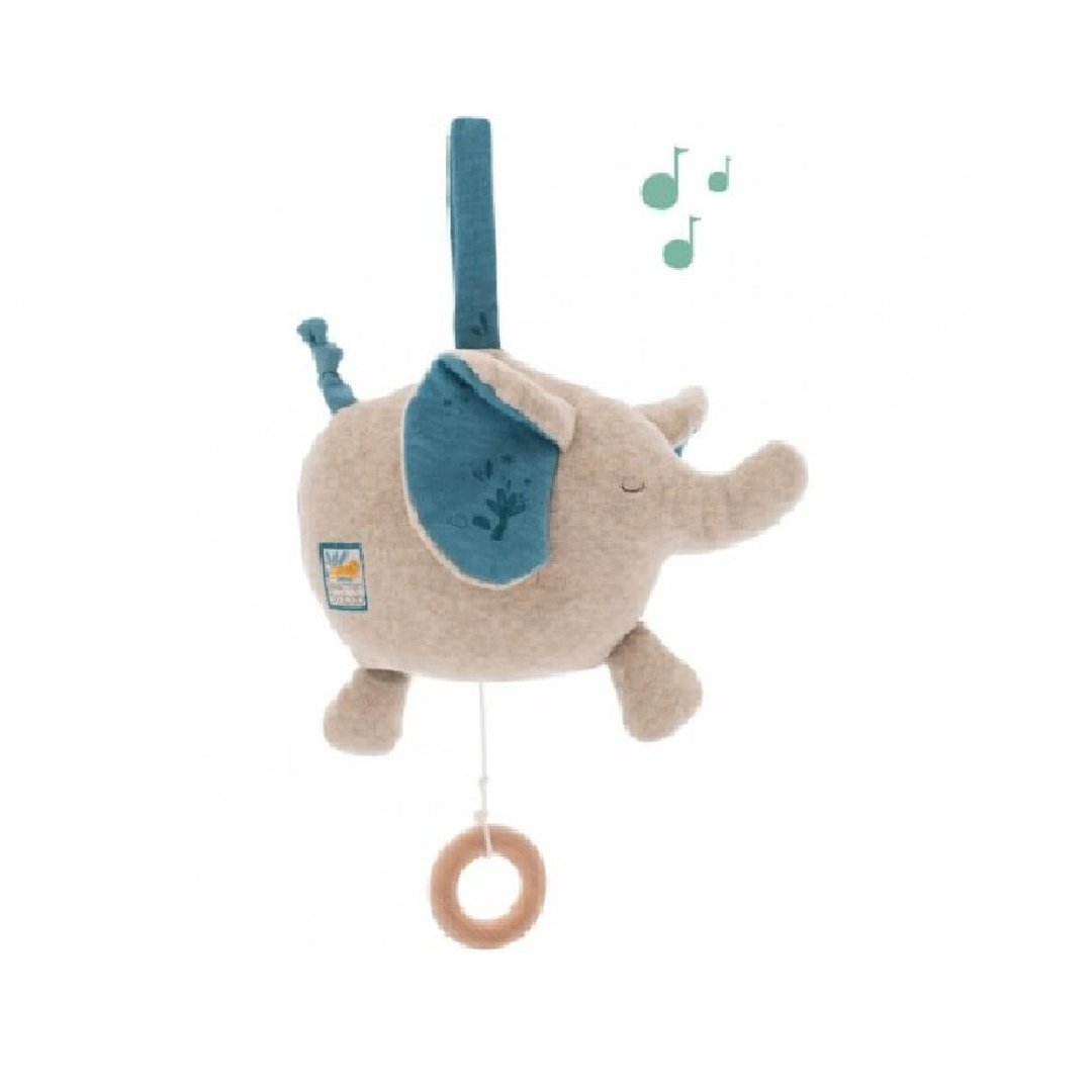 法国 Moulin Roty 可爱象悬挂音乐铃 - 玩具/玩偶 - 棉 多色