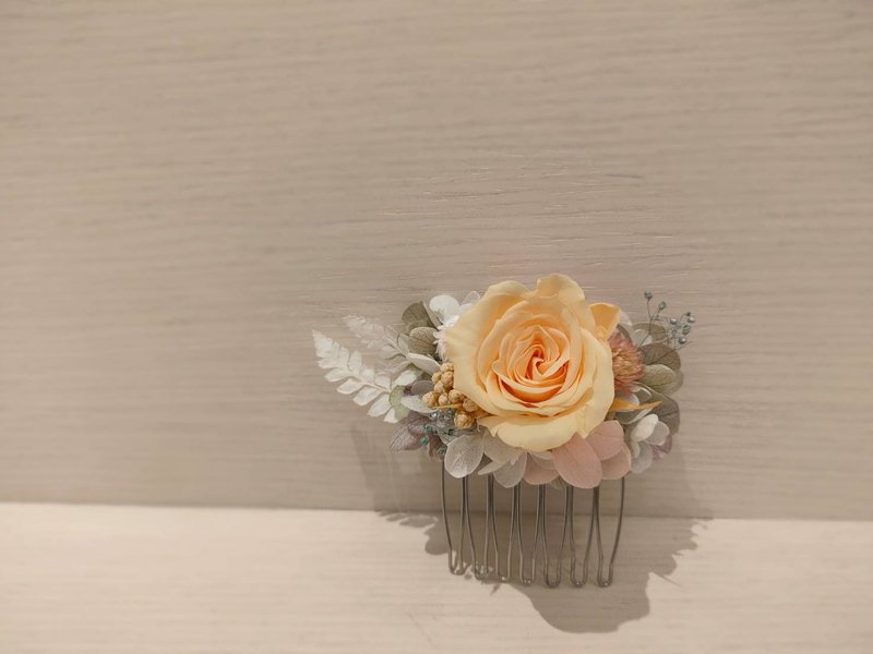 现货SheerWhisper絮语藏花_永生花/干燥花发饰/发插/汉服婚纱配件 - 发饰 - 植物．花 橘色