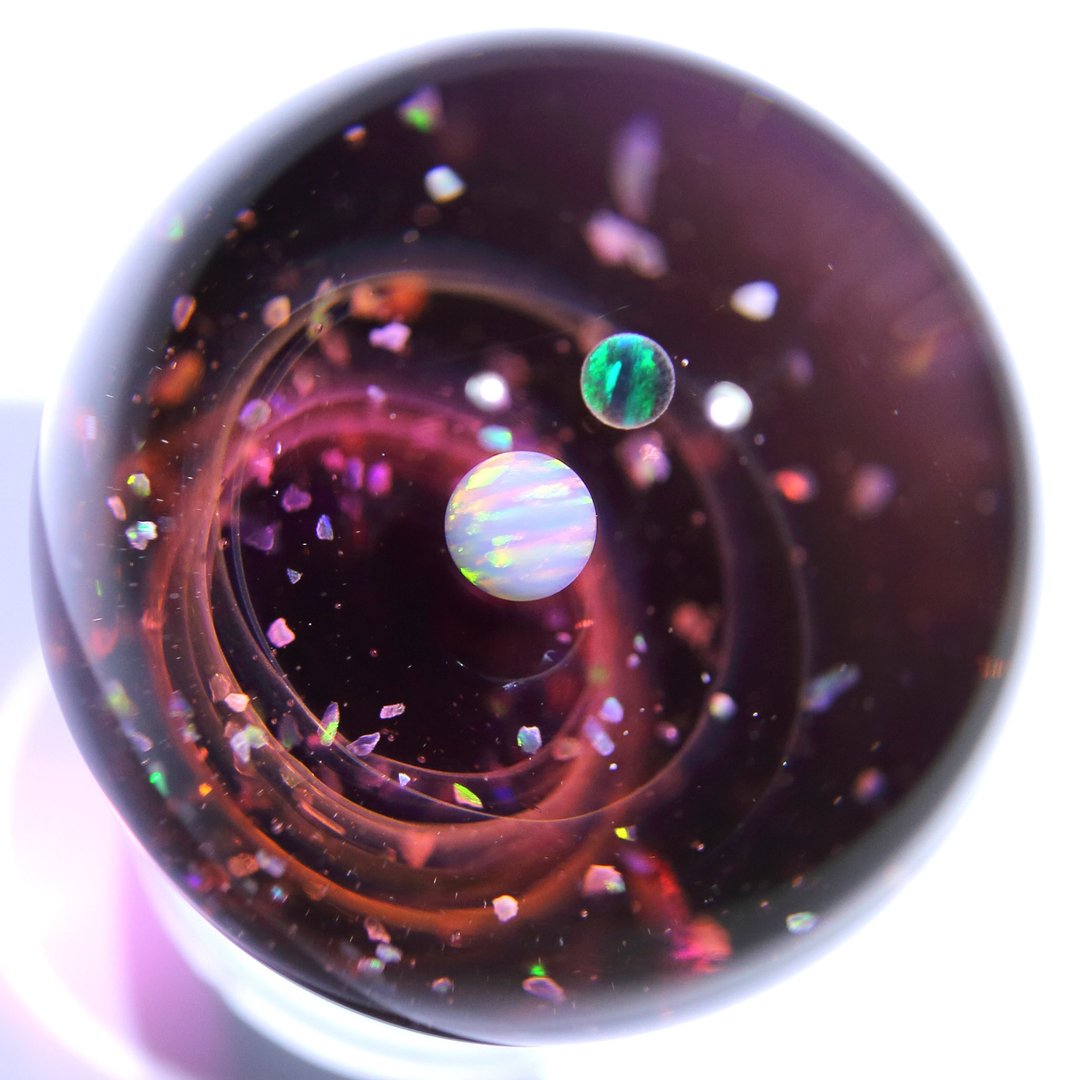 32mm 宇宙玻璃球摆设 no.M166 - 摆饰 - 玻璃 红色