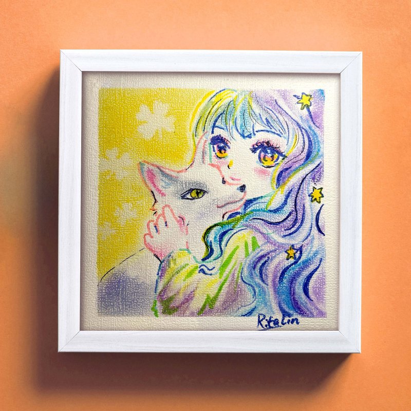 手绘粉彩画艺术 | 18cm 附框 | My Dear Fox - 海报/装饰画/版画 - 纸 