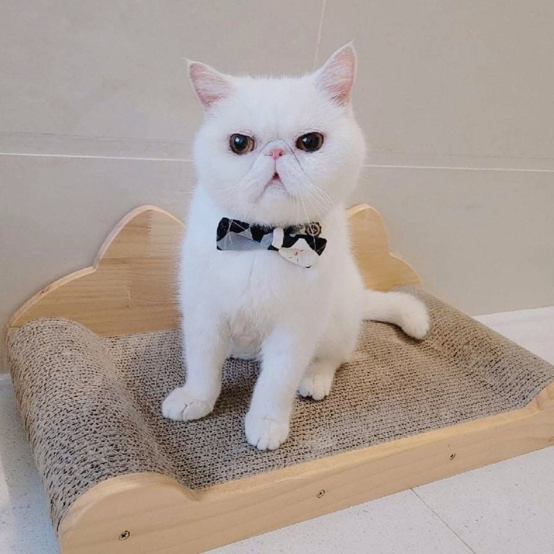 英伦格子蝴蝶结 猫狗项圈 - 衣/帽 - 棉．麻 多色