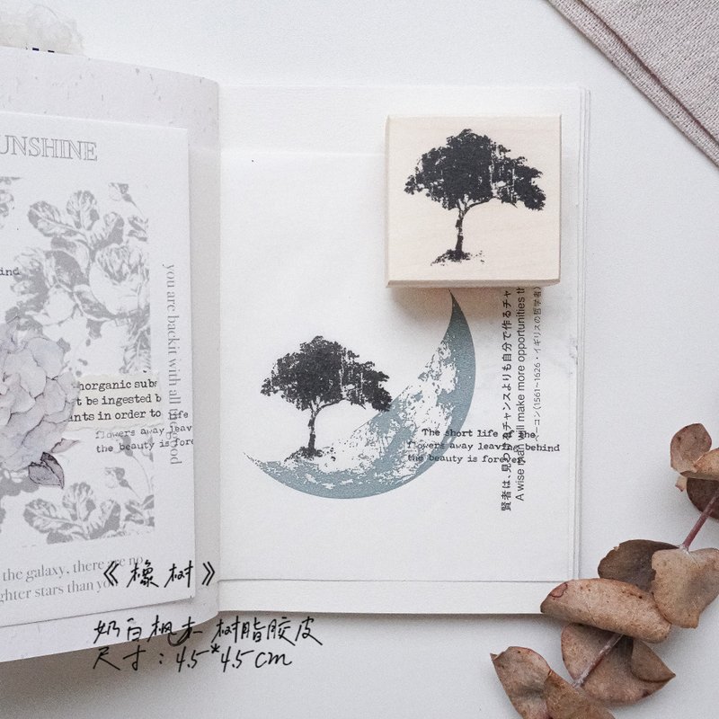 橡树 4.5cm x 4.5cm 印章 - 印章/印台 - 木头 绿色