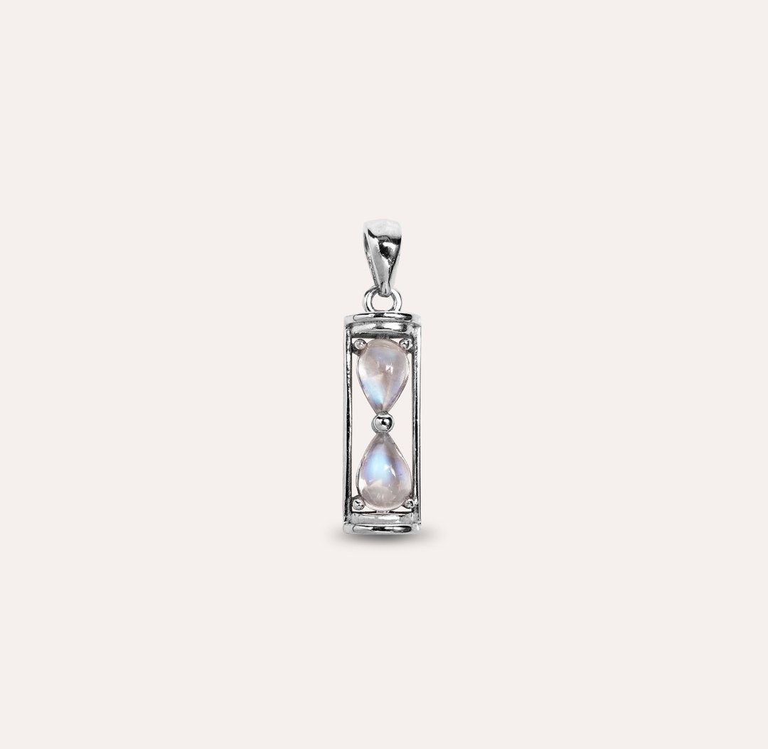 AND 月光石 蓝色 水滴 4*6mm 坠子 幻想系列 Timeureole 天然宝石 - 项链 - 银 蓝色