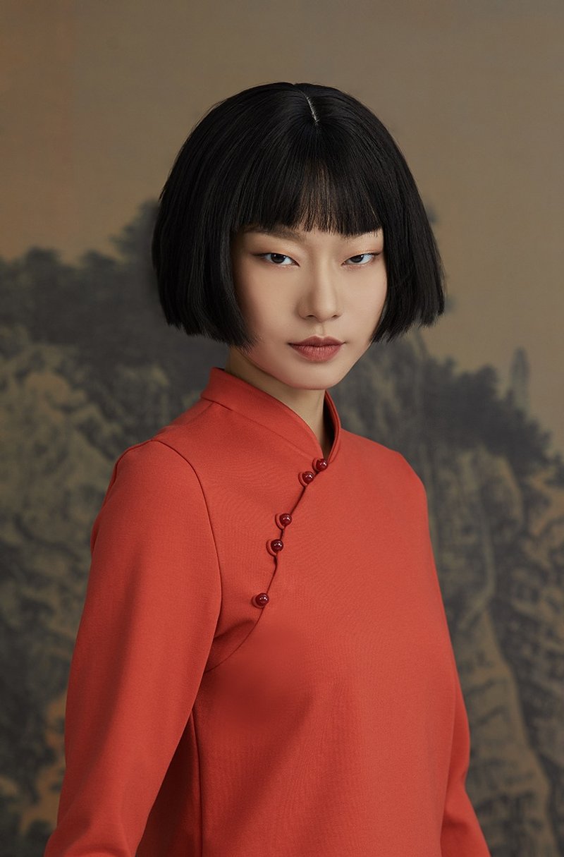 含章/新中式唐装打底衫 长袖T恤 - 女装上衣 - 聚酯纤维 多色