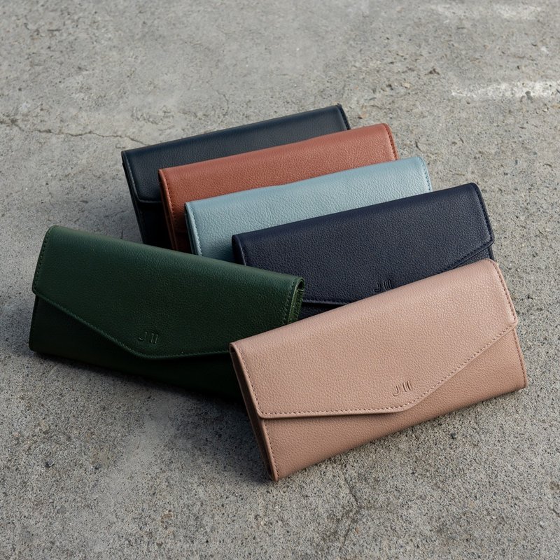 长夹-柔软牛皮信封2折长夹-5901-1-多色任选 - 皮夹/钱包 - 真皮 黑色