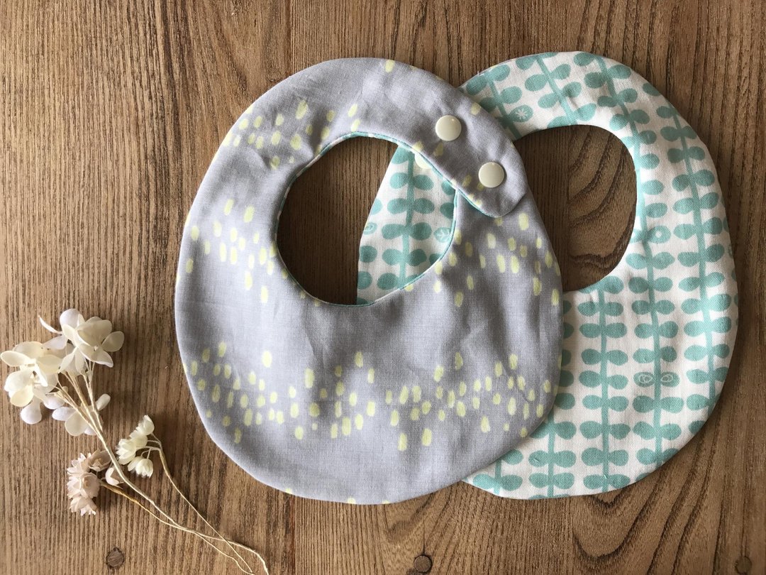 tout rond / reversible bib (mist-gray) - 围嘴/口水巾 - 棉 灰色