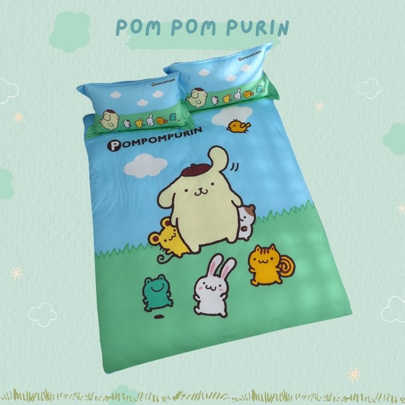 布丁狗-可水洗四季凉被-野餐款 蓝-100%精梳棉-台湾制造 - 被子/毛毯 - 棉．麻 