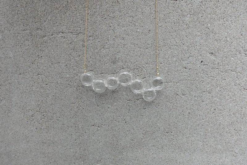 海浪玻璃泡泡项链 / 颈链 - 项链 - 玻璃 透明