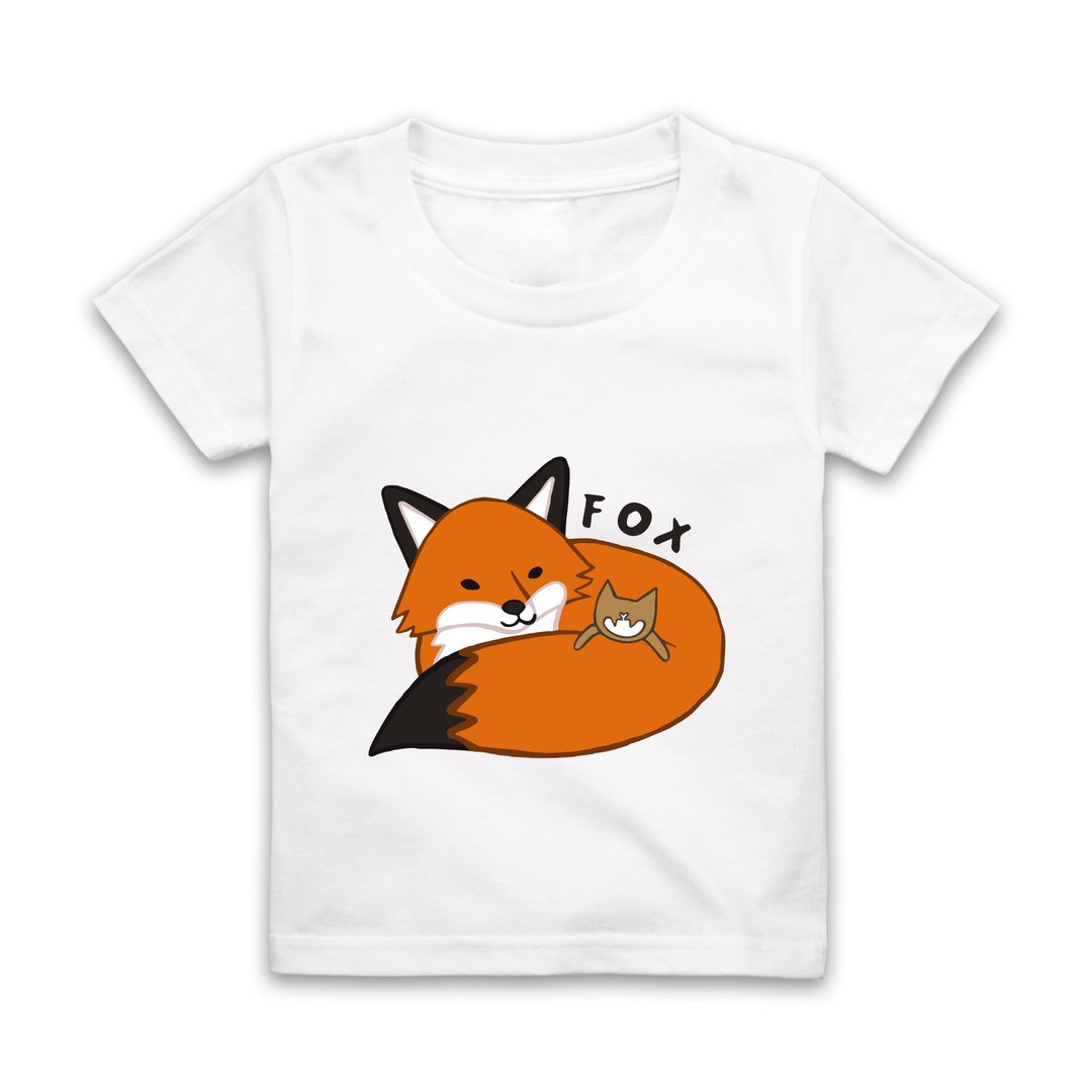 字母F-FOX短袖T恤-白 - 童装上衣 - 棉 白色