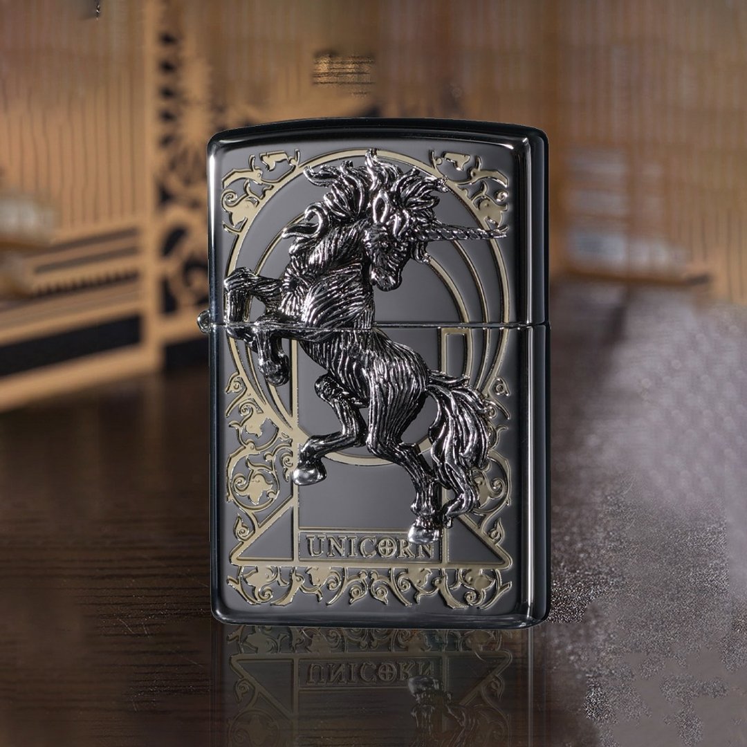 【ZIPPO官方旗舰店】尊爵独角兽(黑色)防风打火机 ZA-1-32B - 其他 - 铜/黄铜 黑色