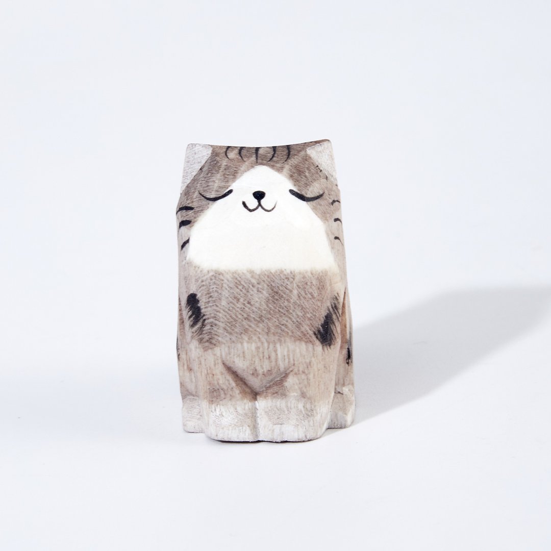 Nomi 小猫木雕 - 摆饰 - 木头 咖啡色