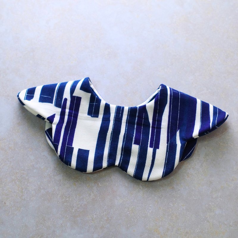 现货 - 八重纱多拿滋围兜 口水巾 - 靛蓝条纹 (双面可用) - 围嘴/口水巾 - 棉．麻 蓝色
