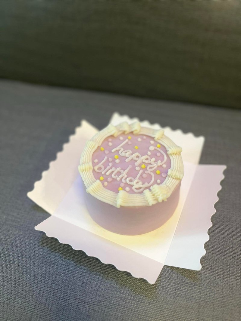 限自取 三日前预定 巴克叔叔 4寸粉紫简约 宠物蛋糕 狗狗蛋糕 - 零食/点心 - 新鲜食材 紫色