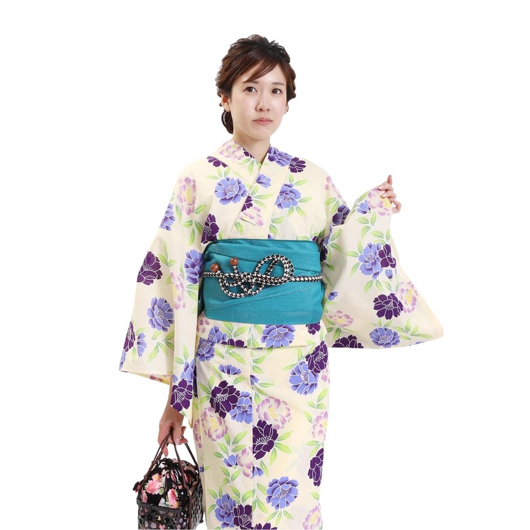 日本 和服 女性 浴衣 腰带 2件组 F Size x27-17 yukata - 其他 - 棉 蓝色