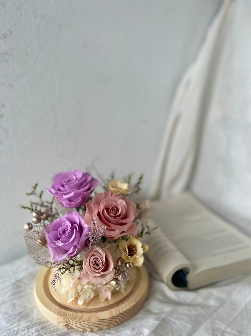 粉紫色系永生花泡泡球(大)_贰伍花坊 - 干燥花/捧花 - 玻璃 