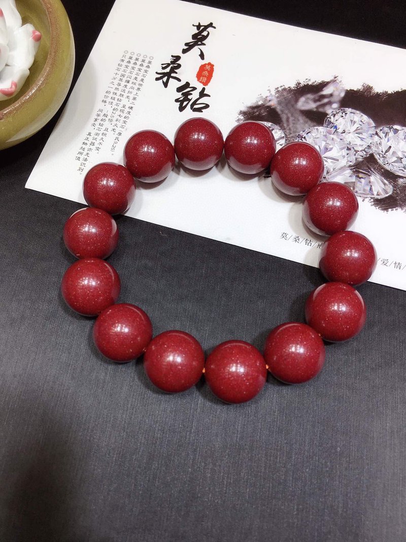 新款美货朱砂手链 大颗粒霸气男款 朱砂含量高达95%以上 - 手链/手环 - 宝石 