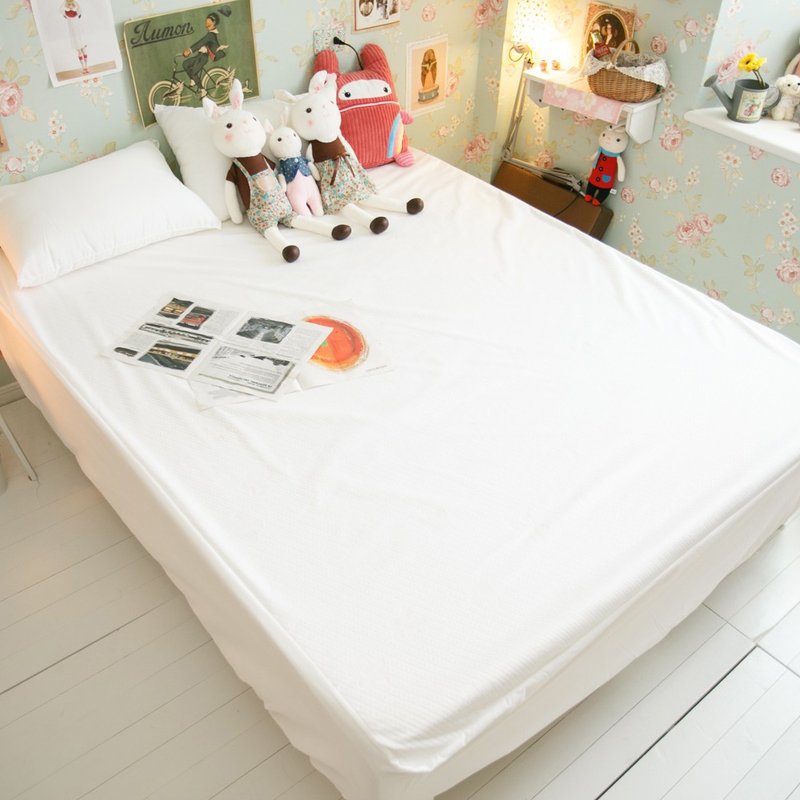 【防水】床包式保洁垫(含欧规尺寸) 台湾制【超取限一组】 - 寝具 - 聚酯纤维 白色