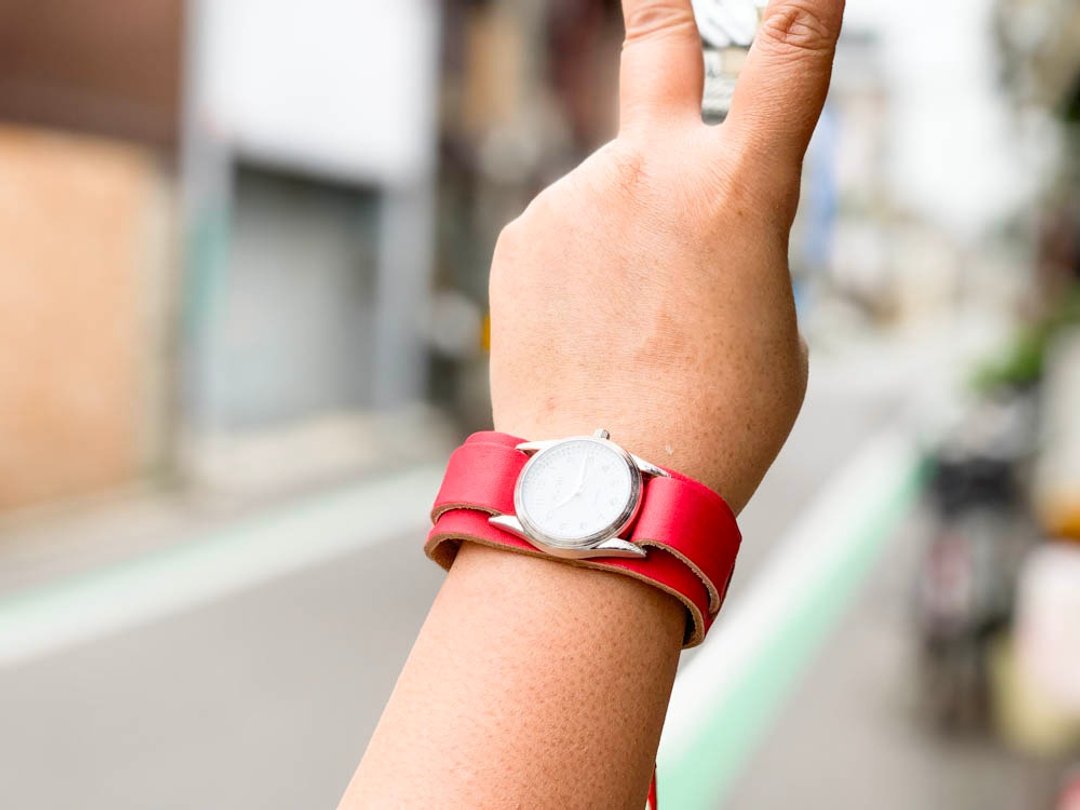 WPILES Meriharikode Spicy Red W Piles Watch Tararin Code WPW-RRR-R - 女表 - 真皮 红色