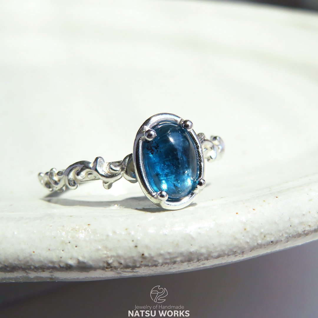 蓝晶石戒指 / Gem and Botanical Kyanite Ring 0 - 戒指 - 宝石 蓝色