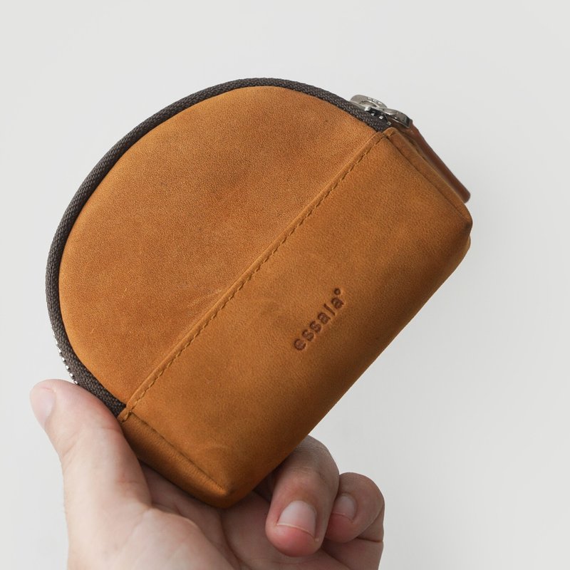 Charlie 经典皮革零钱包 - 零钱包 - 真皮 咖啡色