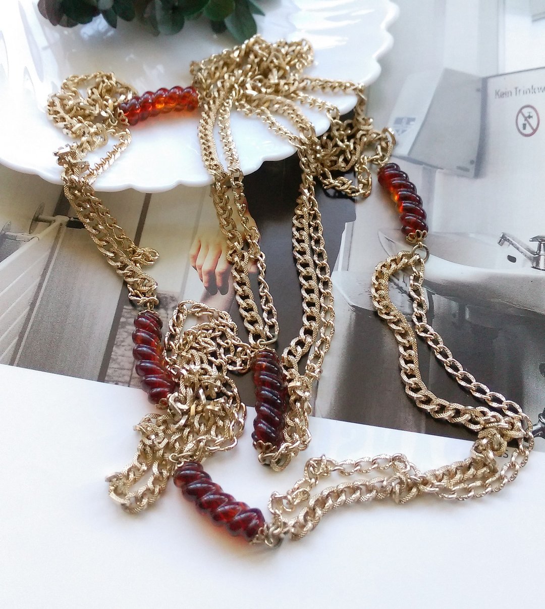 【西洋古董饰品】SARAH COV  Fashion Melody  长链 项链 - 项链 - 其他材质 紫色