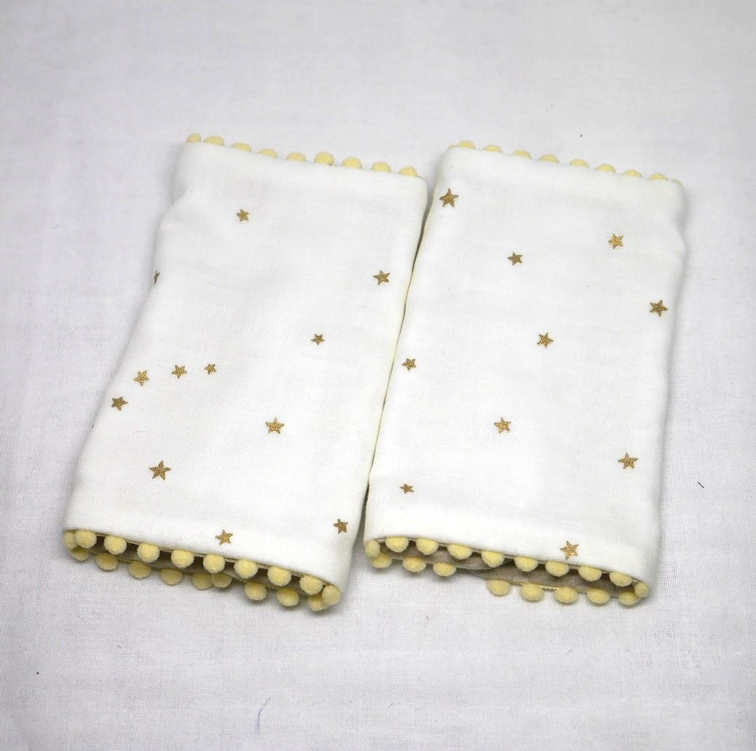 Japanese Handmade 8-layer-gauze droop sucking pads - 围嘴/口水巾 - 棉 白色