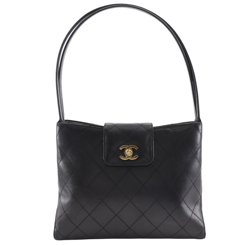 [日本直送] CHANEL 双色托特包 Coco Mark 小羊皮 黑色 女款 [二手] - 手提包/手提袋 - 真皮 黑色