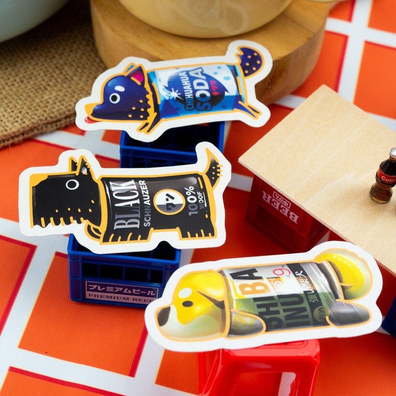 犬科咖啡馆贴纸包・第二季 - 萌狗饮料插画 - 贴纸 - 其他材质 蓝色