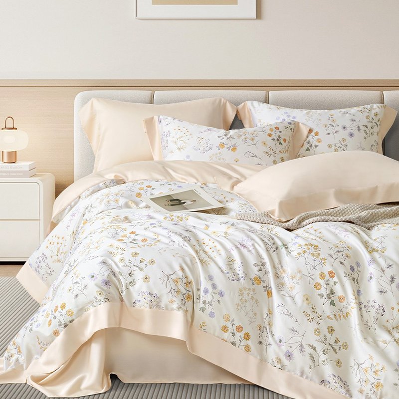 床包被套组 - 单人/双人/加大/特大 60 支莱赛尔天丝 / 香颂花序 - 寝具 - 其他材质 多色