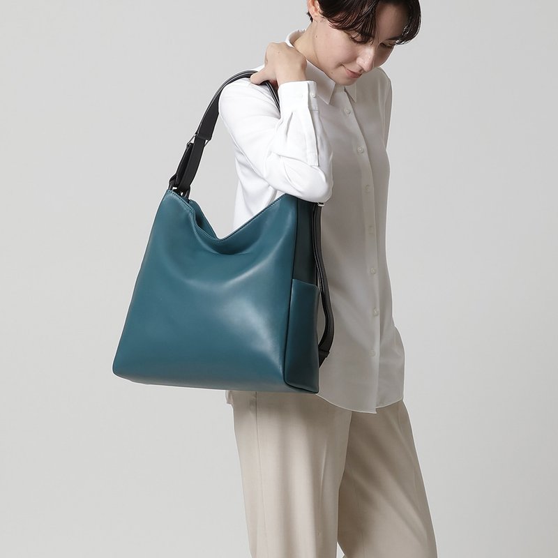 Yozora 三用包 L-蓝绿 - 侧背包/斜挎包 - 真皮 绿色