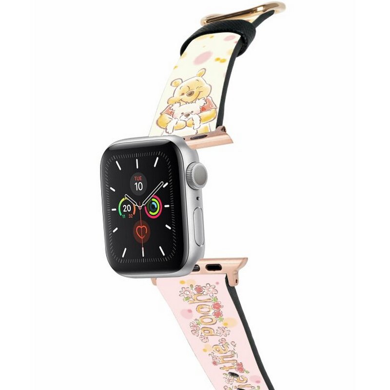 迪士尼小熊维尼与小熊熊 十字压纹牛皮Apple Watch真皮皮革表5382 - 表带 - 真皮 