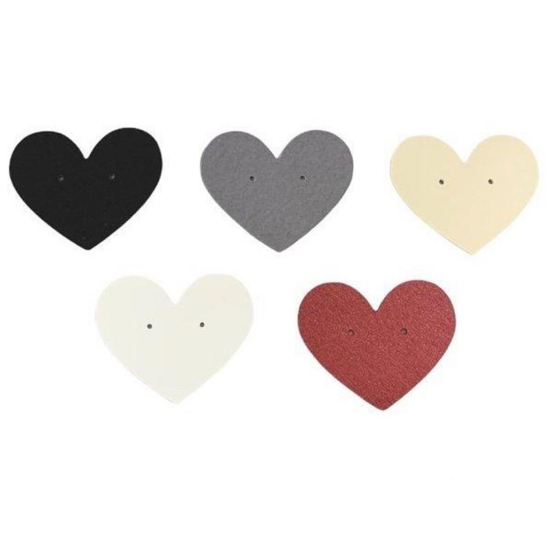 Earrings mount heart L LOGO free domestic production 100 sheets 5color - 收纳用品 - 纸 黑色