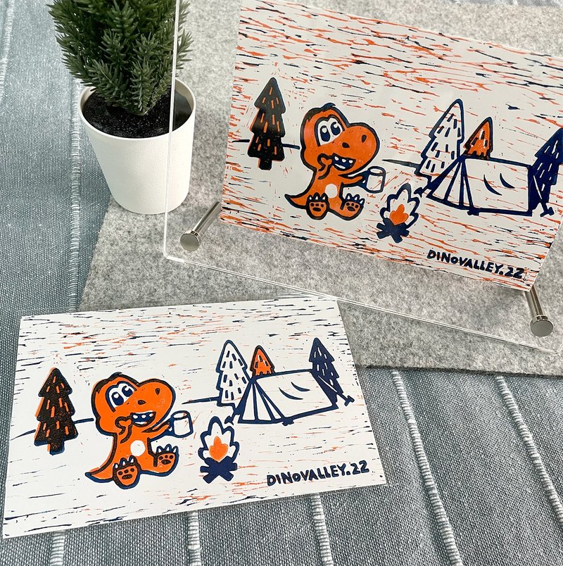 手工版画明信片 2022版 - 卡片/明信片 - 纸 橘色