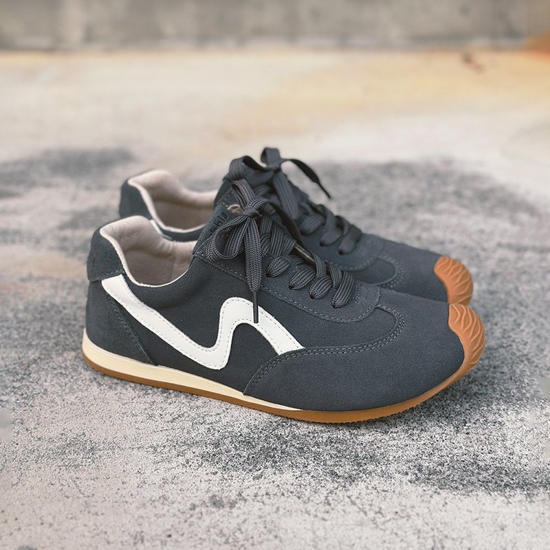 赫滋律动德训鞋-沉静蓝 - 女款休闲鞋 - 真皮 蓝色